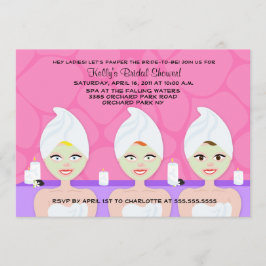 SPA BRIDAL SHOWER INVITATION Pink/Paars Kaart