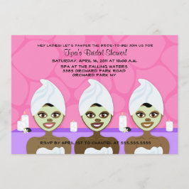 SPA BRIDAL SHOWER INVITATION Pink & Paars Kaart
