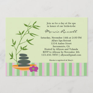 Spa Bridal Shower-uitnodiging Kaart