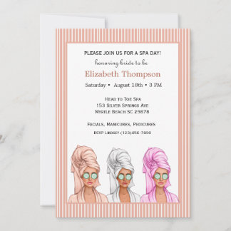 Spa Bridal Shower-uitnodiging Kaart