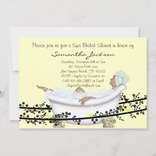 Spa Bride Vrijgezellenfeest nodigt uit Kaart (Voorkant)