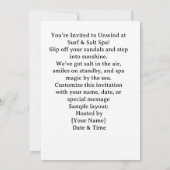 Spa by the beach with Hippo  Invitation Kaart (Achterkant)