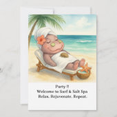 Spa by the beach with Hippo  Kaart (Voorkant)