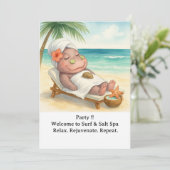 Spa by the beach with Hippo  Kaart (Staand voorkant)