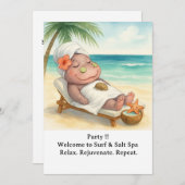 Spa by the beach with Hippo  Kaart (Voorkant / Achterkant)