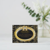 Spa Cadeaukaart Spa Elegant Gold Floral Black Bow Kortingskaartje (Staand voorkant)