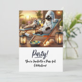 SPA Cat Birthday Party Uitnodigingskaart Kaart (Staand voorkant)