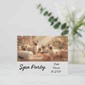 Spa Cat Party in spa behandeling Briefkaart (Staand voorkant)