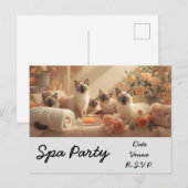 Spa Cat Party in spa behandeling Briefkaart (Voorkant / Achterkant)