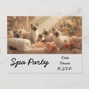 Spa Cat Party in spa behandeling Briefkaart