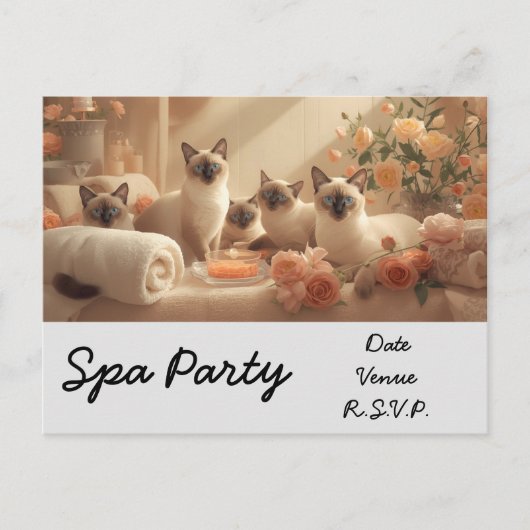 Spa Cat Party in spa behandeling Briefkaart (Voorkant)