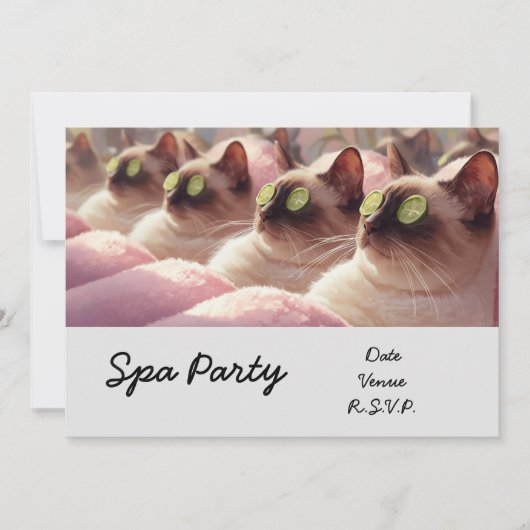 Spa Cat Party in spa behandeling Kaart (Voorkant)