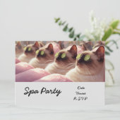 Spa Cat Party in spa behandeling Kaart (Staand voorkant)