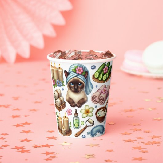 Spa Cat Thema behandeling voor Cat Lovers Papieren Bekers (Insitu)