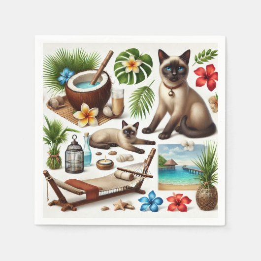 Spa Cat Thema behandeling voor Cat Lovers Servet (Voorkant)