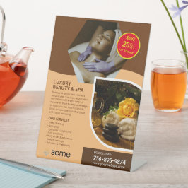 Spa Center Custom Reclamebord Met Voetstuk