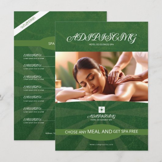 Spa Center Tafel Tentoonstelling Template (Voorkant / Achterkant)
