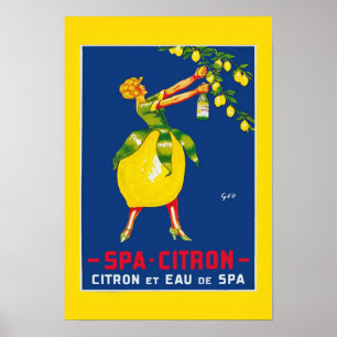 Spa Citron Vintage Poster