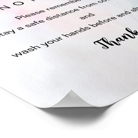 Spa COVID Safety Break Zaal Blauwgroen Zwarte Wate Poster (Hoek)