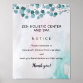 Spa COVID Safety Break Zaal Blauwgroen Zwarte Wate Poster (Voorkant)