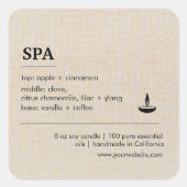 Spa Crème off-white Ingredients Productlabel Vierkante Sticker (Voorkant)