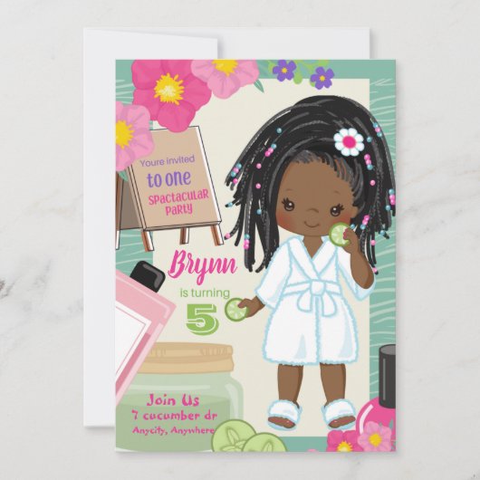 Spa-D-Ity Birthday Invitation Kaart (Voorkant)