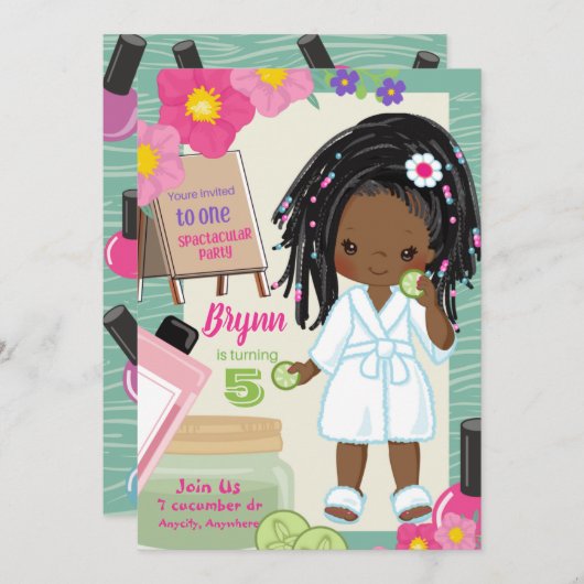 Spa-D-Ity Birthday Invitation Kaart (Voorkant / Achterkant)