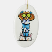 Spa Dachshund Keramisch Ornament (Rechts)