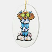 Spa Dachshund Keramisch Ornament (Links)