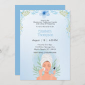 Spa Dag Bachelorette Party Blauw Bloemen Kaart (Voorkant / Achterkant)