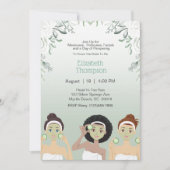 Spa Dag Bachelorette Party Bloemen Uitnodiging (Voorkant)