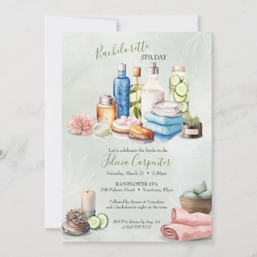 Spa Dag Bachelorette Party Kaart (Voorkant)