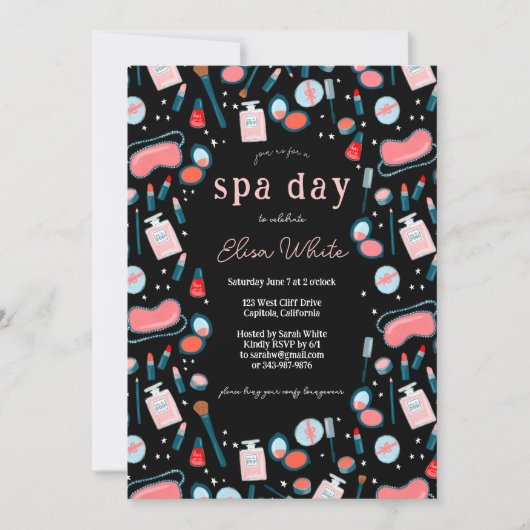 Spa Dag Bruids Bachelorette Schoonheid Make-up CUS Kaart (Voorkant)