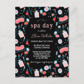 Spa Dag Bruids Bachelorette Schoonheid Make-up CUS Uitnodiging Briefkaart (Voorkant)