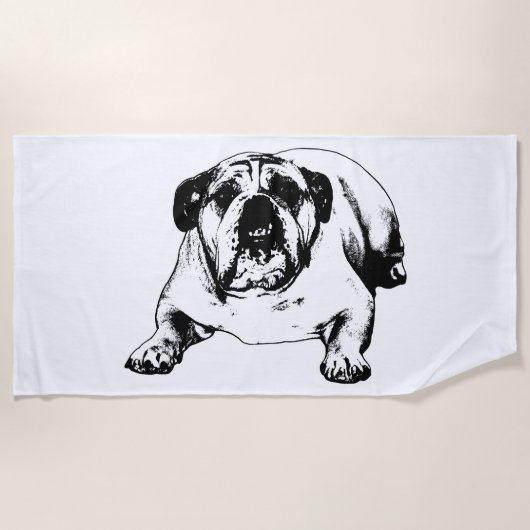 Spa-dag, bulldog regeert strandlaken (Voorkant)