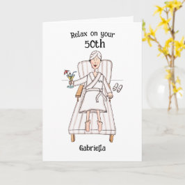 Spa-dag Dames Leeftijd Verjaardag Kaart