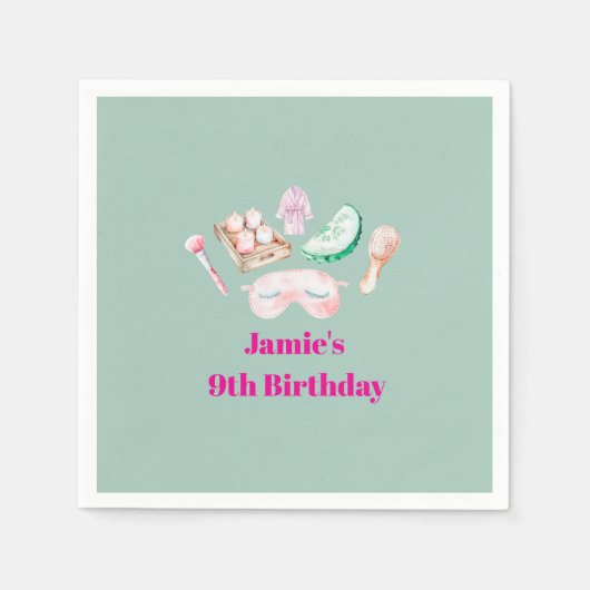 Spa-dag kinderfeestje servet (Voorkant)