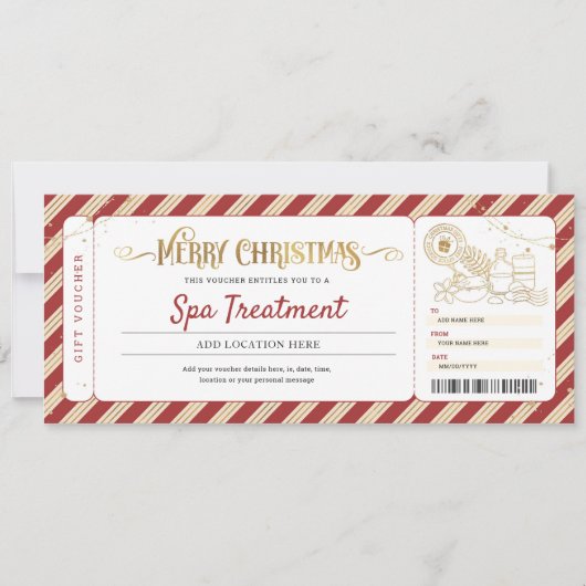 Spa Dag Massage Kerstcadeaubon Kaart (Voorkant)