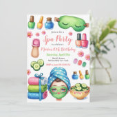 Spa Dag Party Verjaardagsfeest Kaart (Staand voorkant)