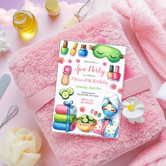 Spa Dag Party Verwennen Verjaardagsfeest Kaart