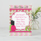 Spa Dag van Verwennerij Roze Groene Verjaardag Uit Kaart (Staand voorkant)