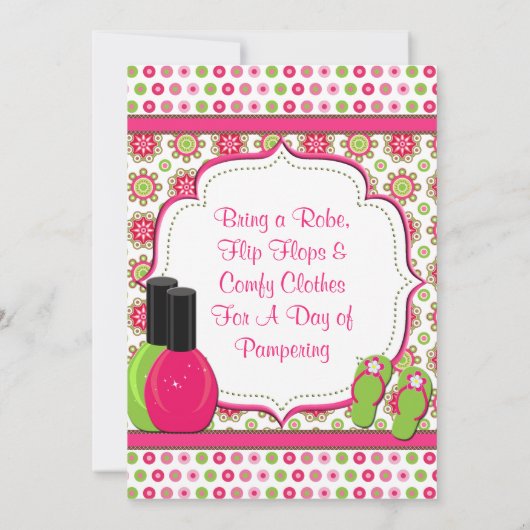 Spa Dag van Verwennerij Roze Groene Verjaardag Uit Kaart (Achterkant)