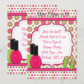 Spa Dag van Verwennerij Roze Groene Verjaardag Uit Kaart (Voorkant / Achterkant)