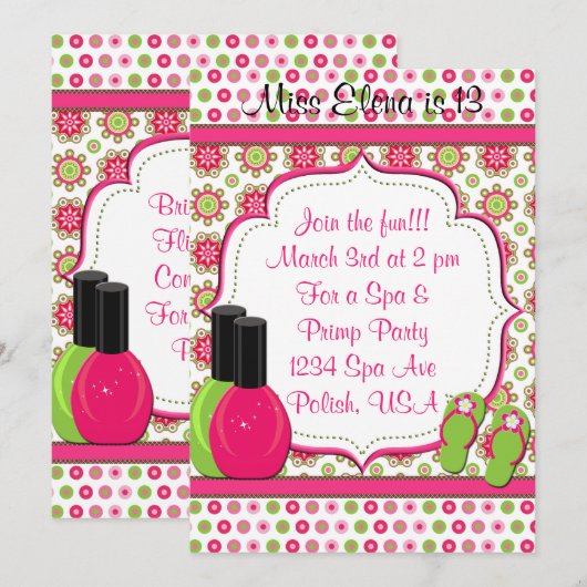 Spa Dag van Verwennerij Roze Groene Verjaardag Uit Kaart (Voorkant / Achterkant)