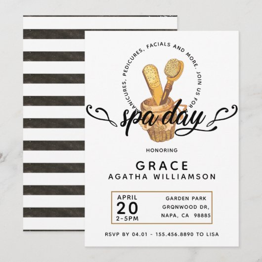 Spa-dag vintage kaart (Voorkant / Achterkant)