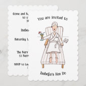 Spa-dag Vrouw Hen Do-uitnodiging Kaart (Voorkant / Achterkant)