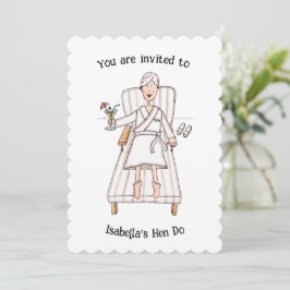Spa-dag Vrouw Hen Do-uitnodiging Kaart