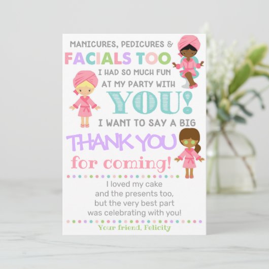 Spa Dank u kaart | Spa Verjaardag Dank u (Staand voorkant)