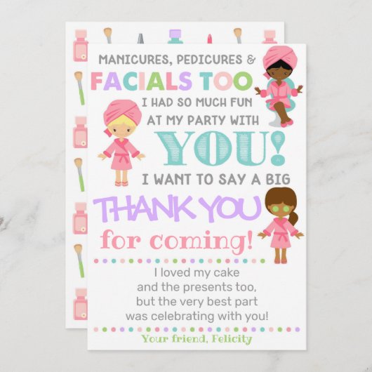 Spa Dank u kaart | Spa Verjaardag Dank u (Voorkant / Achterkant)