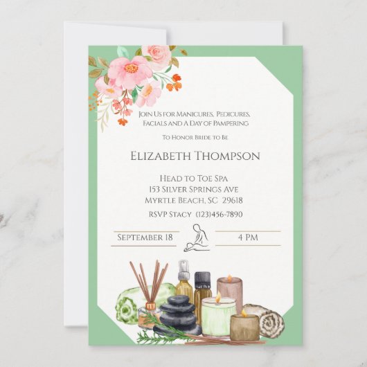 Spa Day Bachelorette Party Kaart (Voorkant)